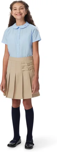 Vista 13 de French Toast Girls Adjustable Waist Pleated-Front Two-tab Scooter Azul marino