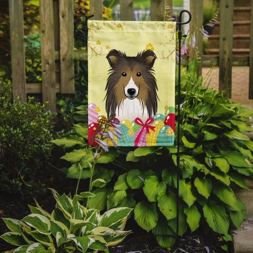 Vista 269 de Caroline's Treasures BB1923GF Bandera decorativa para jardín con diseño de Border Collie, para caza de huevos de Pascua, para jardín, jardín, patio
