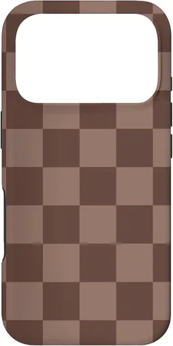 Vista 30 de Marrón clásico a cuadros, patrón de tablero de ajedrez moda caso para iPhone 17