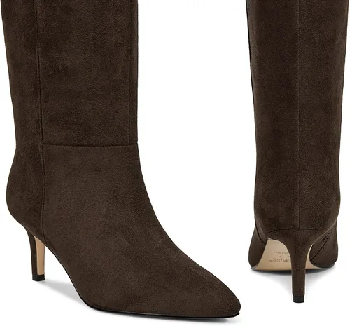 Vista 30 de wetkiss Botas altas hasta la rodilla para mujer, con tacón de gatito y diseño de punta puntiaguda, clásicas y sexys