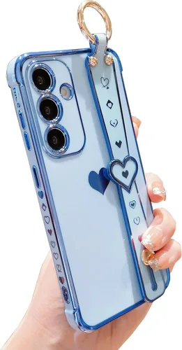 Vista 11 de DEFBSC Funda compatible con Samsung Galaxy S23, con borde galvanizado con correa para la muñeca, protección completa de la cámara, esquinas