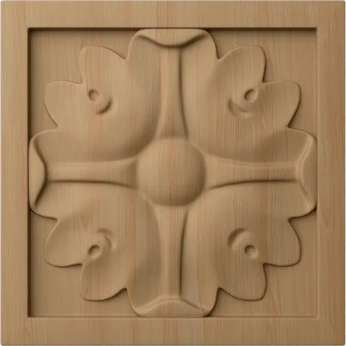 Vista 13 de Ekena Millwork ROS03X03X00EDAL Roseta cuadrada pequeña de Edimburgo, 3 pulgadas de ancho x 3 pulgadas de alto x 5/8 pulgadas de largo, aliso