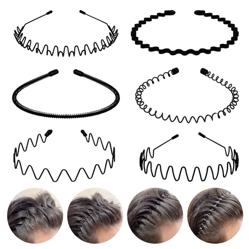 Vista 8 de 3 bandas para el cabello de metal con resorte ondulado (3 piezas)..