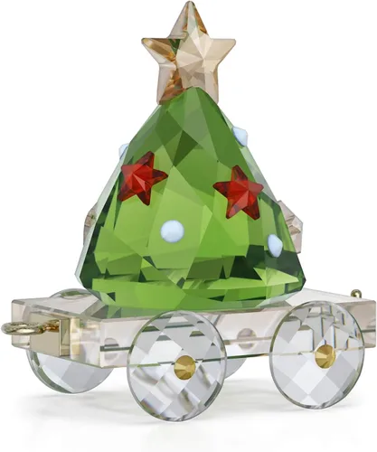 Vista 5 de Swarovski 's Holiday Cheers - Adorno de bulldog francés, cristales verdes y rojos, parte de la colección Holiday Cheers Verde y Rojo