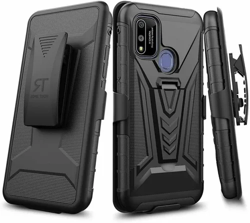 Vista 16 de Rome Tech Funda con clip para cinturón para Cricket Icon 3 de 6.5 pulgadas (2021) - Funda de teléfono celular de doble capa a prueba de golpes