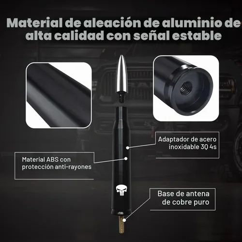 Vista 5 de Miytsya Antena de bala para camión de coche para GM Chevy Silverado 1500 2500 3500 HD Avalanche GMC Sierra 1500 2500 3500 Denali Accesorios