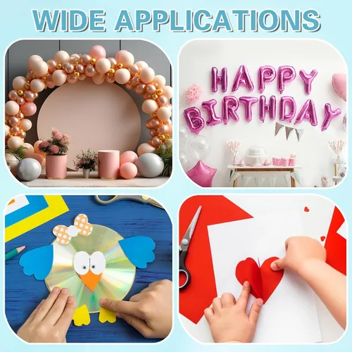 Vista 7 de UPINS Puntos de Pegamento, 300 Piezas Puntos Adhesivos de Pegamento para Globos de Doble Cara Removibles Puntos de Cinta Adhesiva para Globos