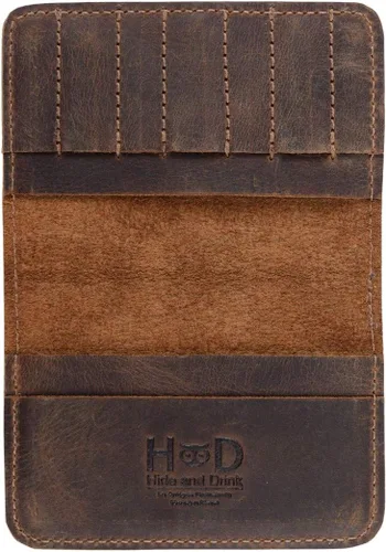 Vista 2 de Hide & Drink, Tarjetero de cuero y soporte para llaves, organizador de efectivo, cartera de bolsillo frontal, accesorios diarios, hecho a mano.