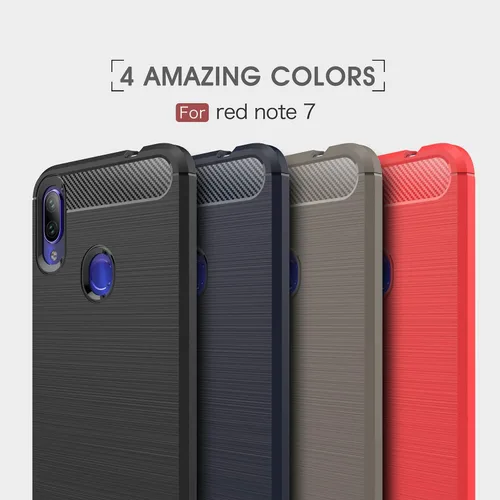 Vista 9 de Funda compatible con Xiaomi Redmi Note 7, fibra de carbono absorción de choque Slim Case (negro)