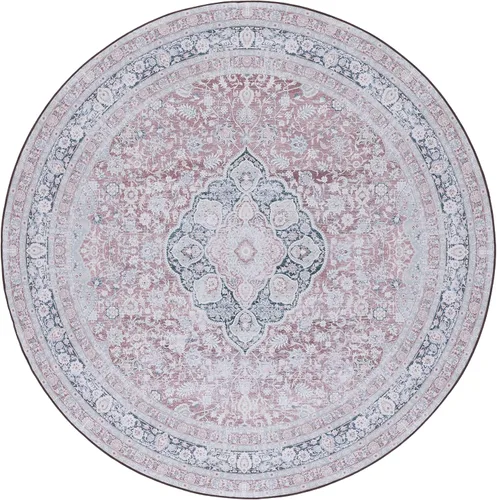 Vista 3 de SAFAVIEH Alfombra lavable de la colección Tucson, redonda, de 6 pies, resistente a la corrosión y salvia, antideslizante, ideal para zonas de alto