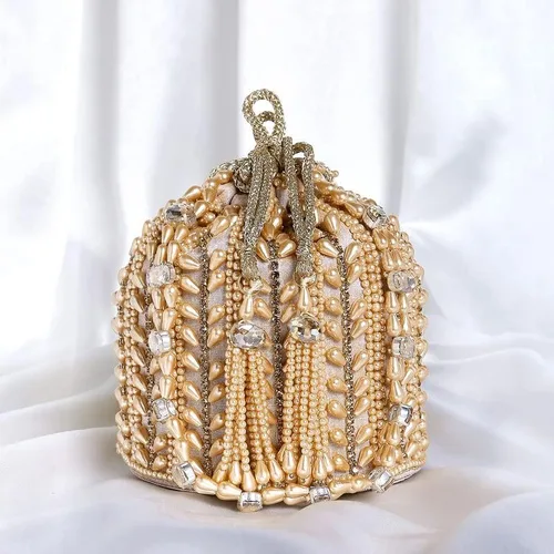 Vista 6 de Aheli Potli Bags for Women Evening Bag Clutch Ethnic Bride Purse with Drawstring
