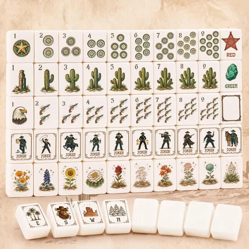 Vista 11 de Thenshop 160 piezas de azulejos Mahjong americanos de 1.2 pulgadas