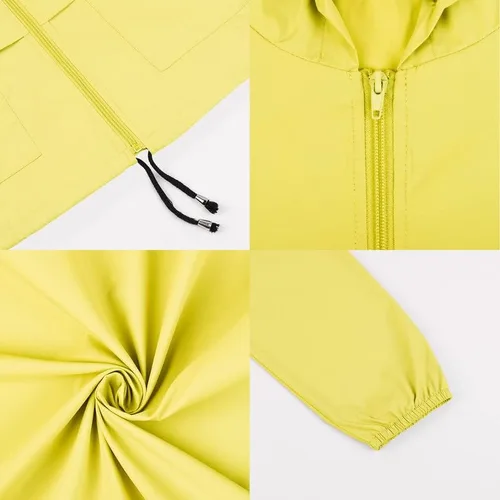 Vista 4 de VIKEVO Chaqueta impermeable con capucha para mujer plegable plegable larga activa para exteriores