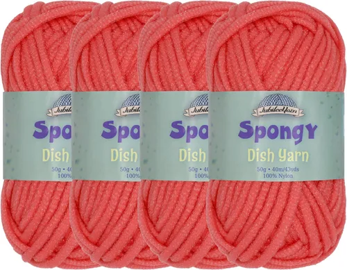 Vista 29 de JubileeYarn Hilo esponjoso para platos - 50 g/madeja de nylon grueso - paño de cocina - negro - 4 madejas