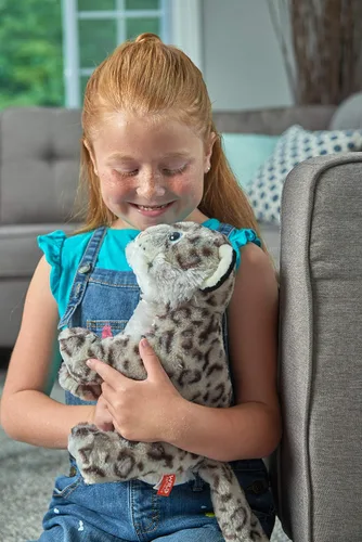 Vista 4 de Wild Republic Leopardo de la nieve, Cuddlekins, animal de peluche, 12 pulgadas, regalo para niños, juguete de peluche, relleno es botellas de agua
