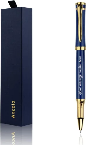 Vista 6 de Ancolo Fancy Roller Pen Set de bolígrafo de lujo con 2 recambios de tinta negra - 0.028 in. Bonitos bolígrafos de regalo para mujeres o hombres.
