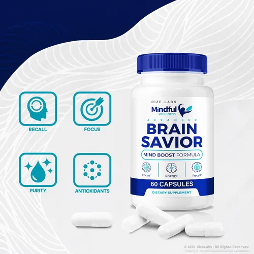 Vista 5 de rize labs - Cápsulas para salvar el cerebro de Mindful Wellness – Fórmula diaria de enfoque y claridad con una mezcla equilibrada para el estado