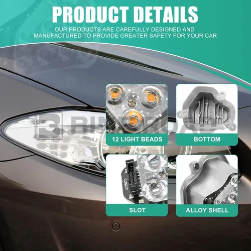 Vista 6 de Módulo LED de señal de giro izquierdo, lado del conductor, compatible con BMW Serie 5 F10 F11 F18 2009-2013 (sustituye a 63117271901)