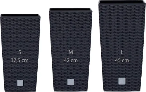 Vista 7 de WELLHOME - Juego de 3 macetas altas (11,4/26,6/49 litros), color antracita