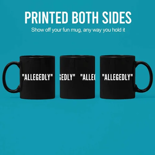 Vista 3 de Allegedly Lawyer - Taza divertida de graduación para estudiantes de derecho, profesores, abogados, taza de café de cerámica, novedosa, 11 onzas