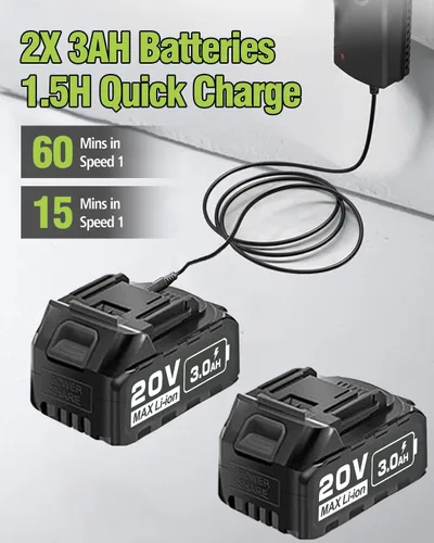 Vista 4 de Lavadora a presión portátil inalámbrica con adaptador de grifo - 2 paquetes de baterías 1200 PSI Lavadora de energía inalámbrica operada por batería