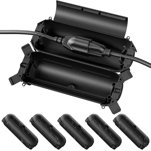 Vista 27 de Flemoon - Paquete de 3 fundas impermeables para cable de extensión para exteriores Small Electrical Connection Box for Straight Plug, Socket