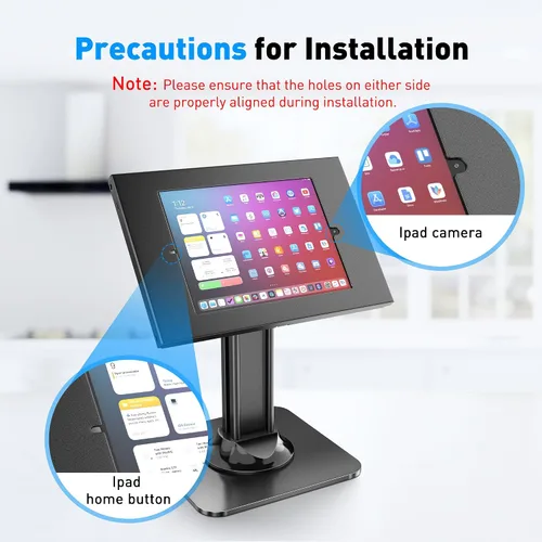 Vista 7 de AboveTEK Soporte antirrobo para quiosco para iPad – Soporte de seguridad para iPad POS y soporte para tableta con bloqueo – Base resistente, giro