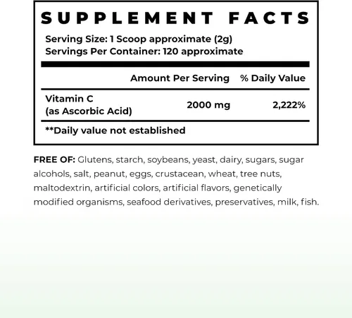 Vista 2 de Immune & Genetics Protocols LLC Vitamina C de alta potencia* 2000 mg - Versátil y potente (120 porciones/4 meses aproximadamente)