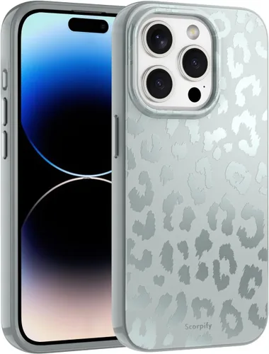 Vista 62 de SCORPIFY Funda para iPhone 15 Pro Max [Compatible con MagSafe] con Diseño de Estampado de Leopardo Guepardo Negro Mate, Linda Funda Magnética