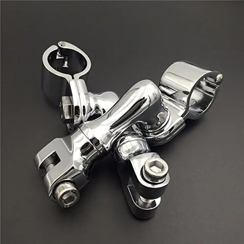Vista 6 de SMT-Kit de montaje de clavijas de carretera ajustables en ángulo corto cromado compatible con cualquier bicicleta con tubo de marco de protector
