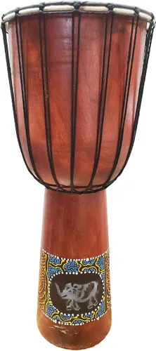 Vista 16 de Djembe decorativo de novedad de 6" de alto x 4" de ancho en la parte superior (Abstracto, 15.2 cm)