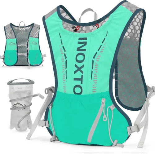 Vista 7 de INOXTO - Mochila de hidratación para correr, ligera, aislada, con bolsa de agua de 1.5 L, mochila para senderismo, correr, ciclismo, carrera