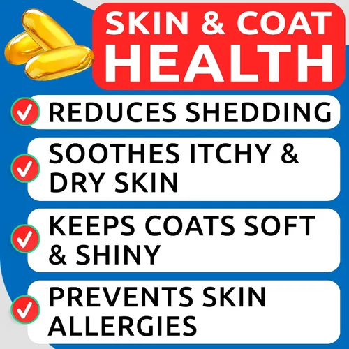 Vista 2 de BARK&SPARK Omega 3 para perros - 180 cápsulas blandas de aceite de pescado para la muda de pelo de perro, alergia cutánea, alivio de la picazón