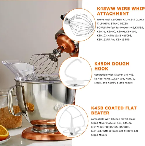 Vista 8 de KitchenAid - Juego de 3 accesorios para batidora de pie inclinable