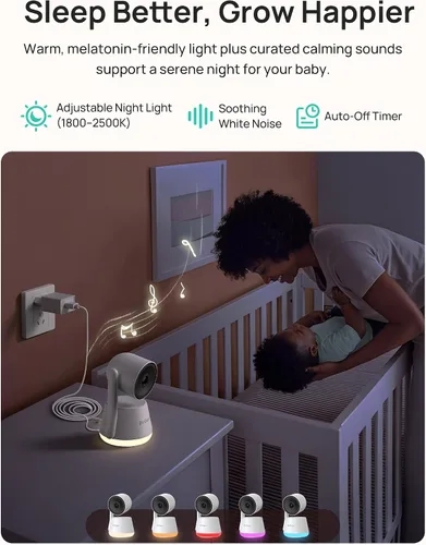 Vista 6 de Dr.Care LumiView Plus Monitor de bebé inteligente WiFi de 5.5 pulgadas