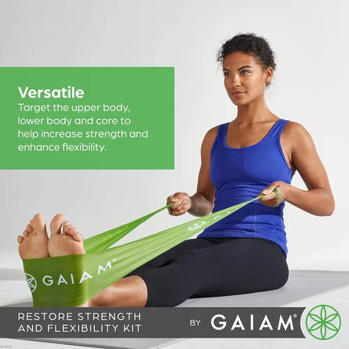 Vista 4 de Gaiam Juego de bandas de resistencia para restaurar la fuerza y la flexibilidad