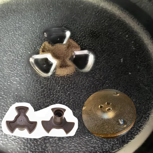 Vista 7 de 4 piezas de 0.630 in Horno de microondas Turntable Roller Guide Coupler - Eje de bandeja para placa giratoria de microondas rotación suave