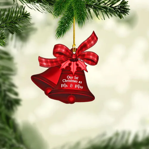 Vista 7 de Adorno de nuestra primera Navidad como el señor y la señora, adornos de primera Navidad para casados, regalos de boda para parejas, regalo