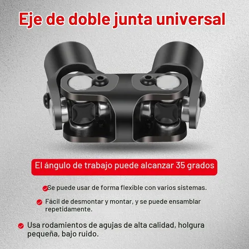 Vista 2 de CCIYU 3/4" Redondo -3/4" Redondo Liso Negro Dirección U-joint Doble 5.630 in