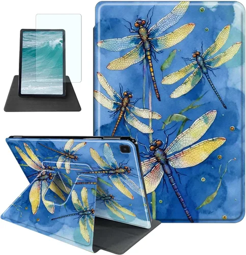 Vista 16 de Rossy Funda para Samsung Galaxy Tab A7 Lite de 8.7 pulgadas 2021 (SM-T220/T225/T227) + protector de pantalla giratorio de 360 grados con soporte