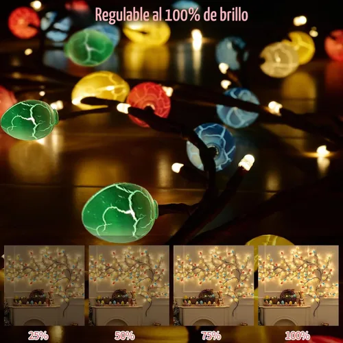 Vista 2 de 4FT 48LED USB Huevo de Pascua Rama Luces para decoración de pared, caja de 1 huevo de Pascua 48 LED