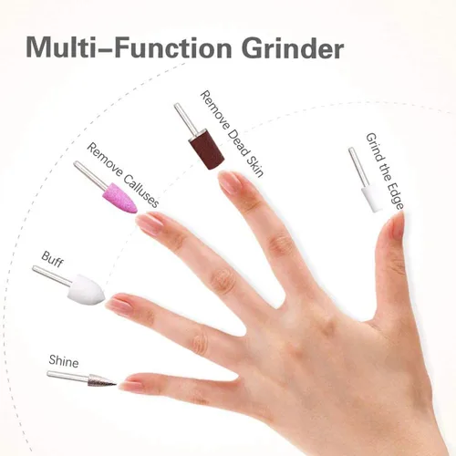 Vista 3 de TOUCHBeauty Kit de manicura y pedicura eléctrico profesional, máquina de taladro de uñas 5 en 1, luz LED, portátil e inalámbrica, incluye 5
