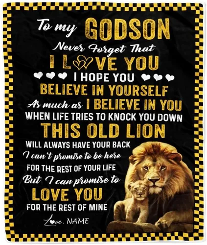 Vista 21 de Manta personalizada con texto en inglés «To My Godson», de Godmother Godmother Wolf Moon, My Love for You is Forever Godson Birthday Christmas