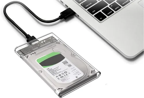 Vista 7 de Tianle Carcasa para disco duro de 2.5 pulgadas, SATA a USB 3.1 6 Gbps, caja transparente para disco duro externo sin herramientas, compatible