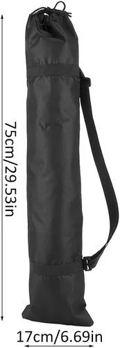 Vista 4 de Bolsa de trípode, funda de trípode de tela Oxford portátil plegable con correas de hombro, bolsa de soporte de micrófono para soporte de luz al aire