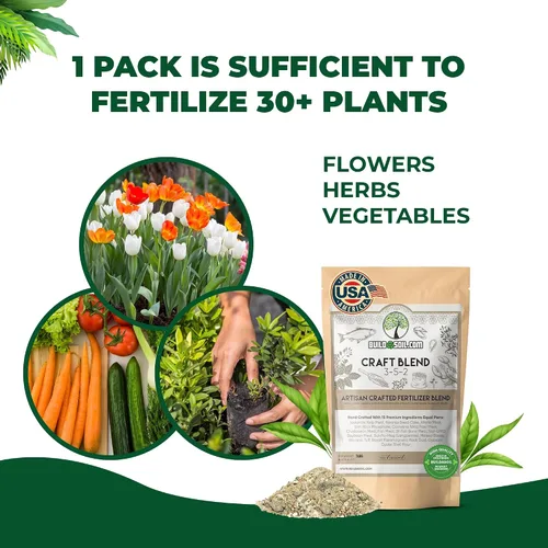 Vista 4 de BuildASoil Fertilizante para huerto de vegetales y alimentos orgánicos para plantas Fertilizante orgánico hecho a mano con 15 ingredientes