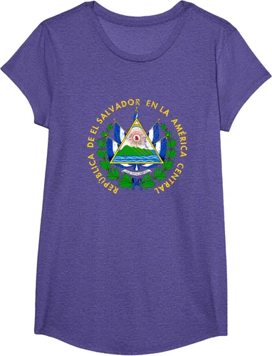 Vista 19 de Escudo de armas de El Salvador Salvadoran Distressed Design T-Shirt