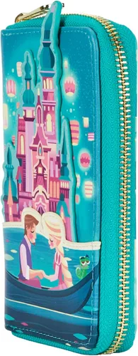 Vista 2 de Loungefly Disney Tangled Princess Castle - Cartera con cremallera alrededor