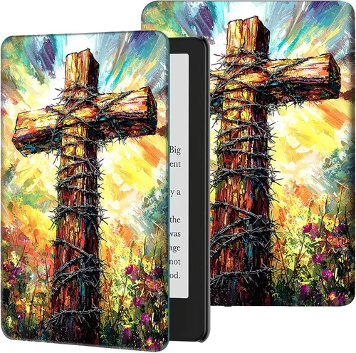 Vista 39 de Funda para Kindle de 6 pulgadas (11.ª generación, versión 2024/2022) delgada de piel sintética, ajustable, multiángulo, Smart Shell con función