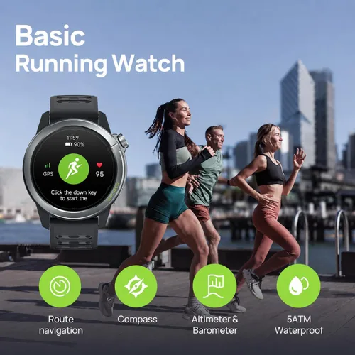 Vista 3 de mibro GS Active2 - Reloj inteligente para correr con GPS de doble banda Gris oscuro